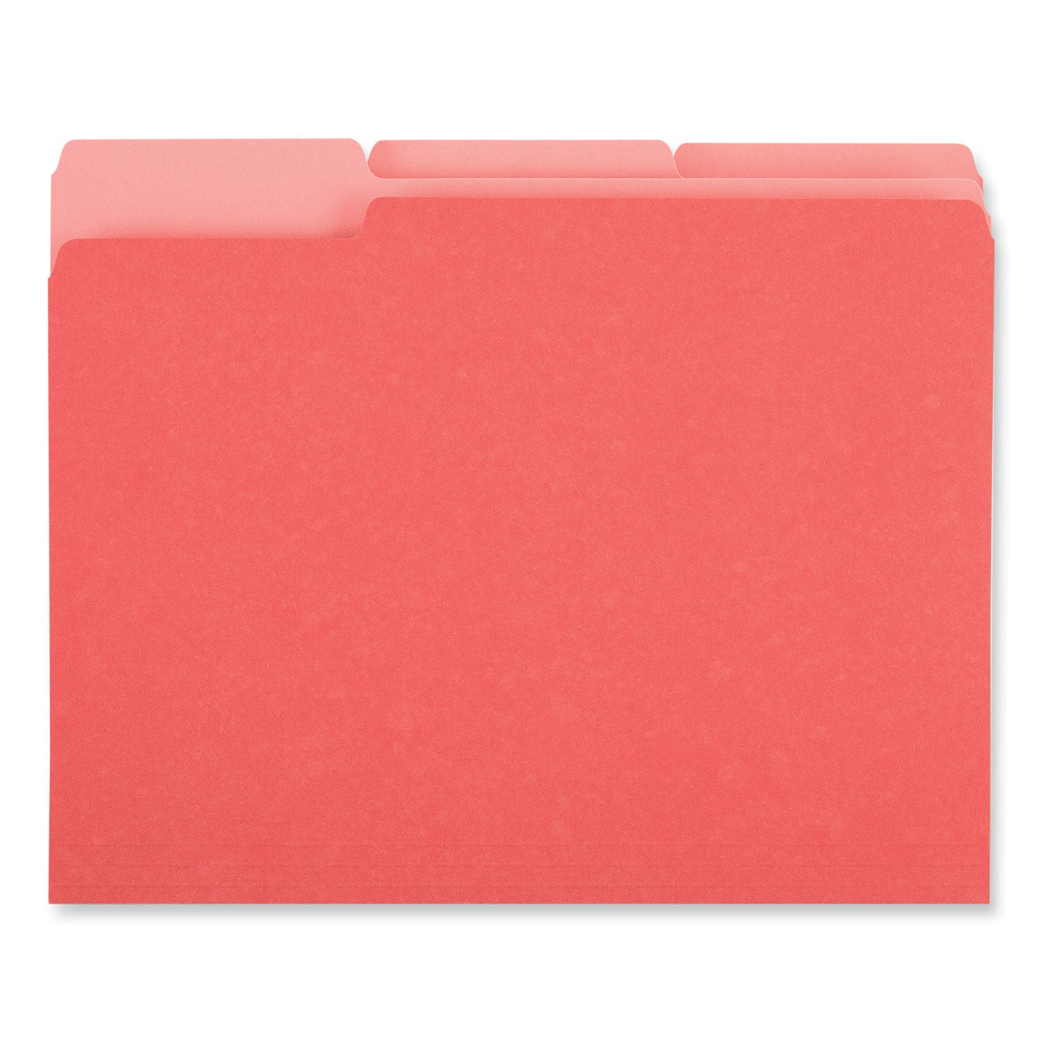 Universal Deluxe Colored Top Tab File Folders, 1/3-Cut Tabs: Assorted, Letter Size, Red/Light Red, 100/Box (10503)