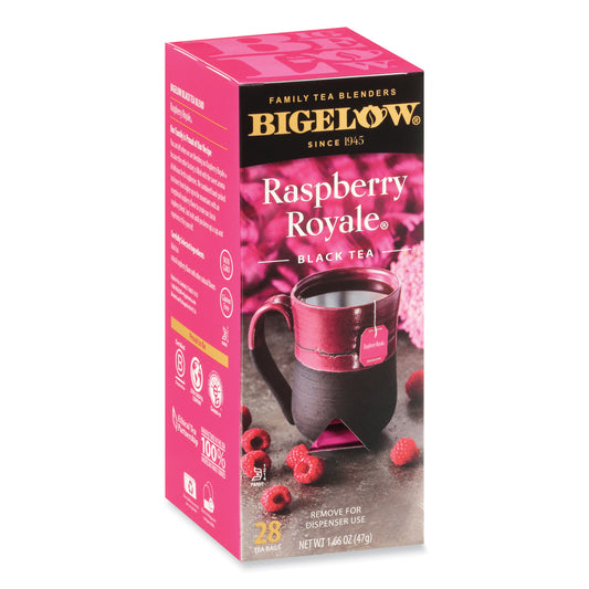 Bigelow Raspberry Black Tea, Raspberry, 0.34 lbs, 28/Box (003401)