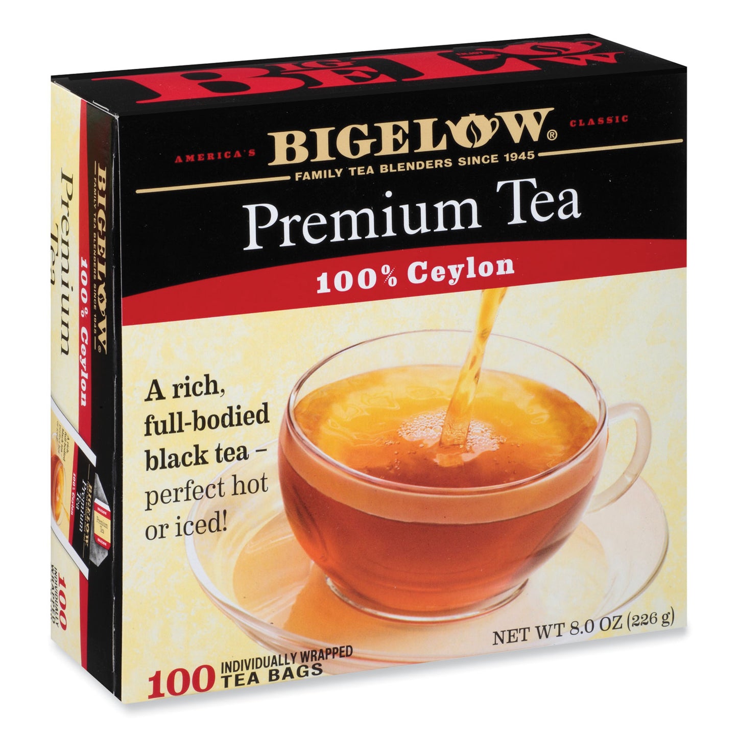 Bigelow Single Flavor Tea, Premium Ceylon, 100 Bags/Box (00351)