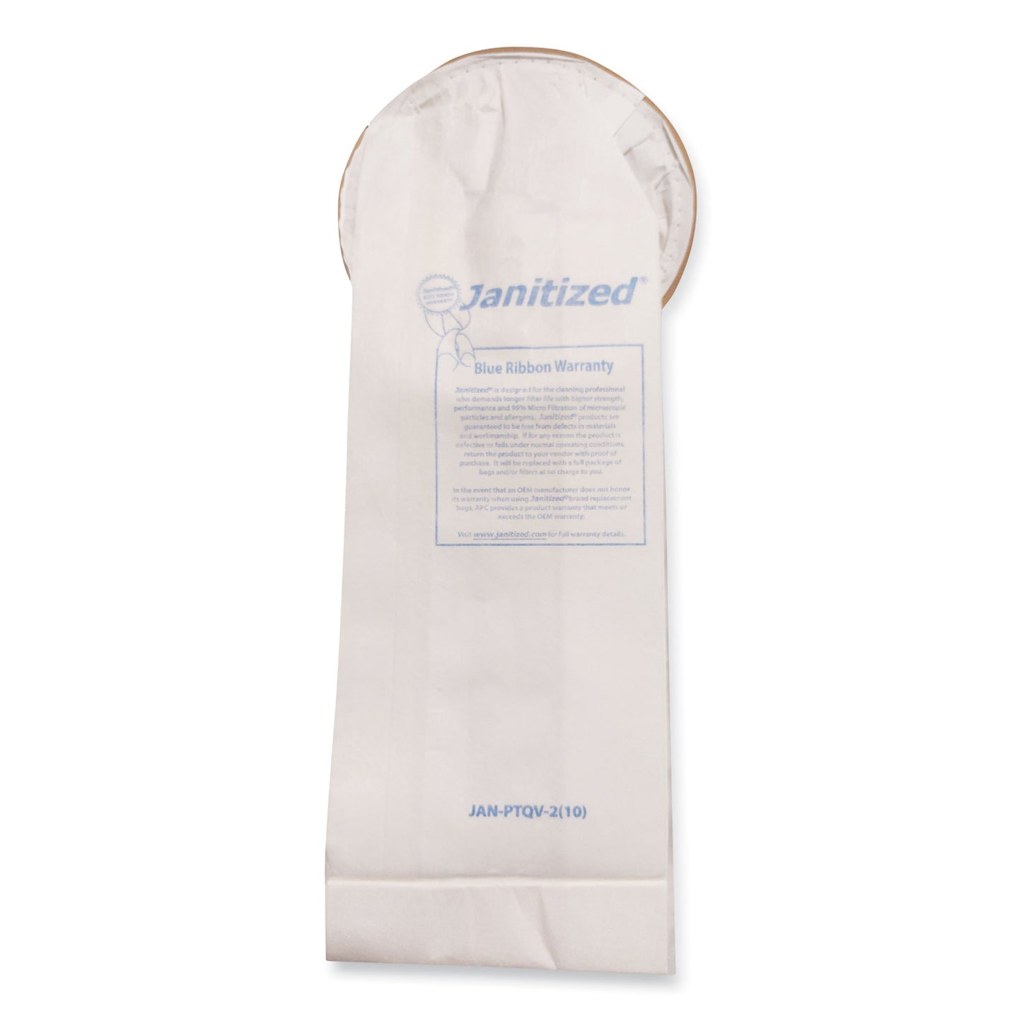 Janitized Vacuum Filter Bags Designed to Fit ProTeam 6 qt QuarterVac, 100/Carton (JANPTQV2)