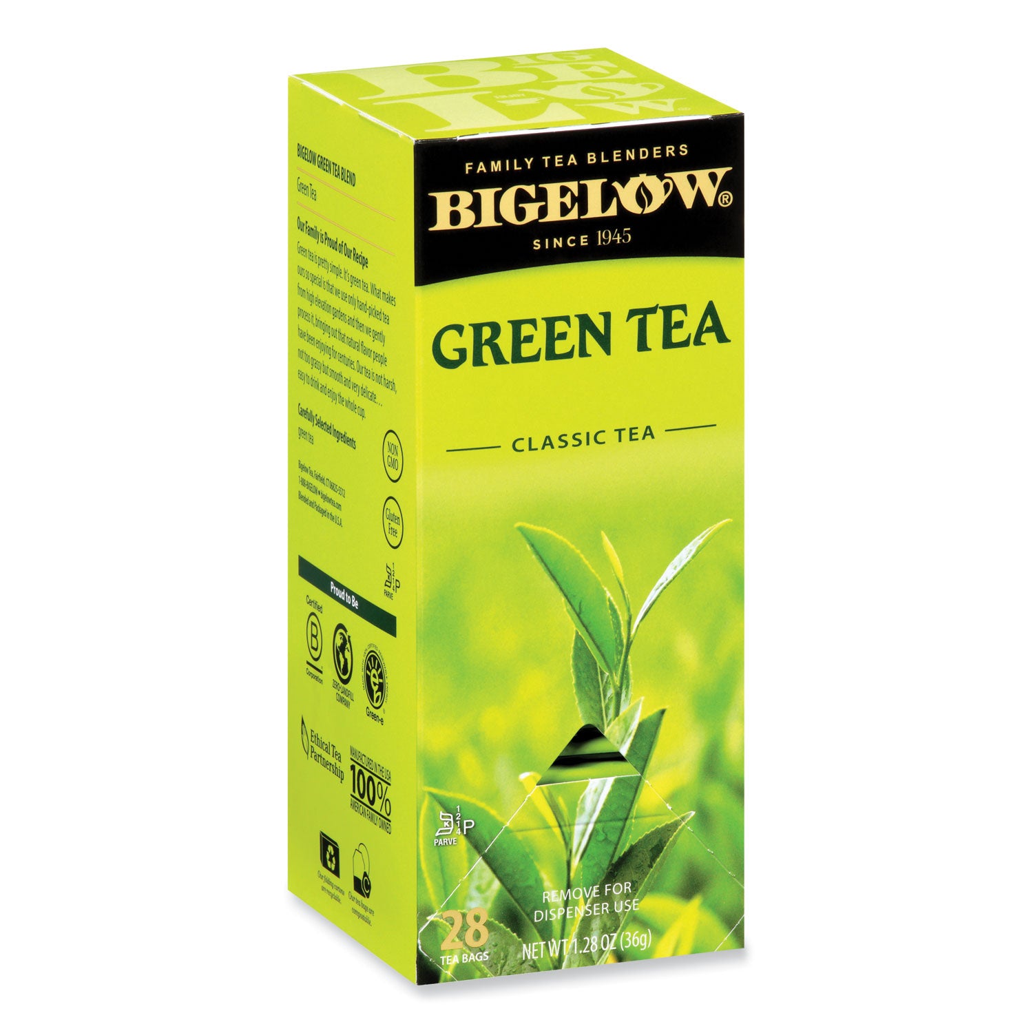 Bigelow Single Flavor Tea, Green, 28 Bags/Box (00388)