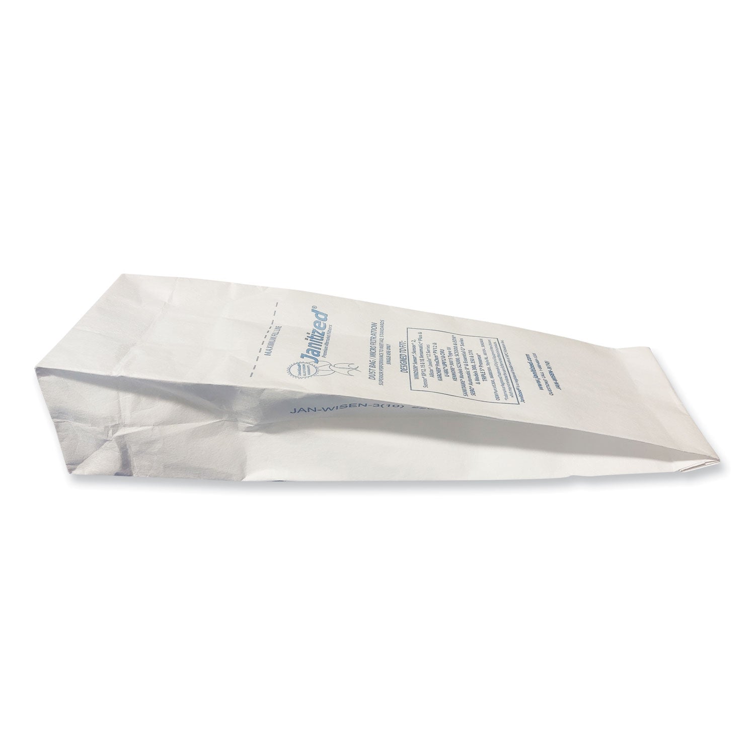 Janitized Vacuum Filter Bags Designed to Fit Windsor Sensor S/S2/XP/Versamatic Plus, 100/Carton (JANWISEN3)