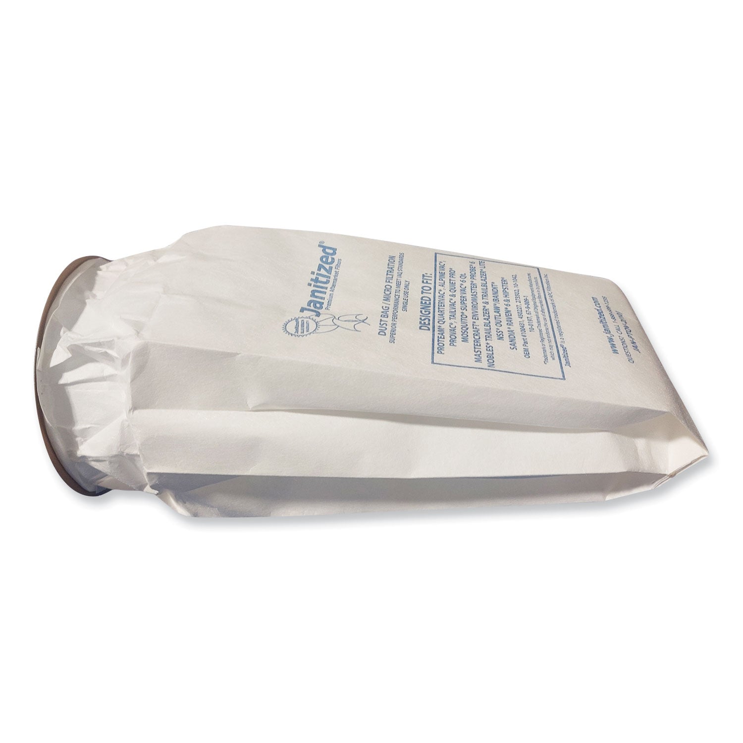 Janitized Vacuum Filter Bags Designed to Fit ProTeam 6 qt QuarterVac, 100/Carton (JANPTQV2)