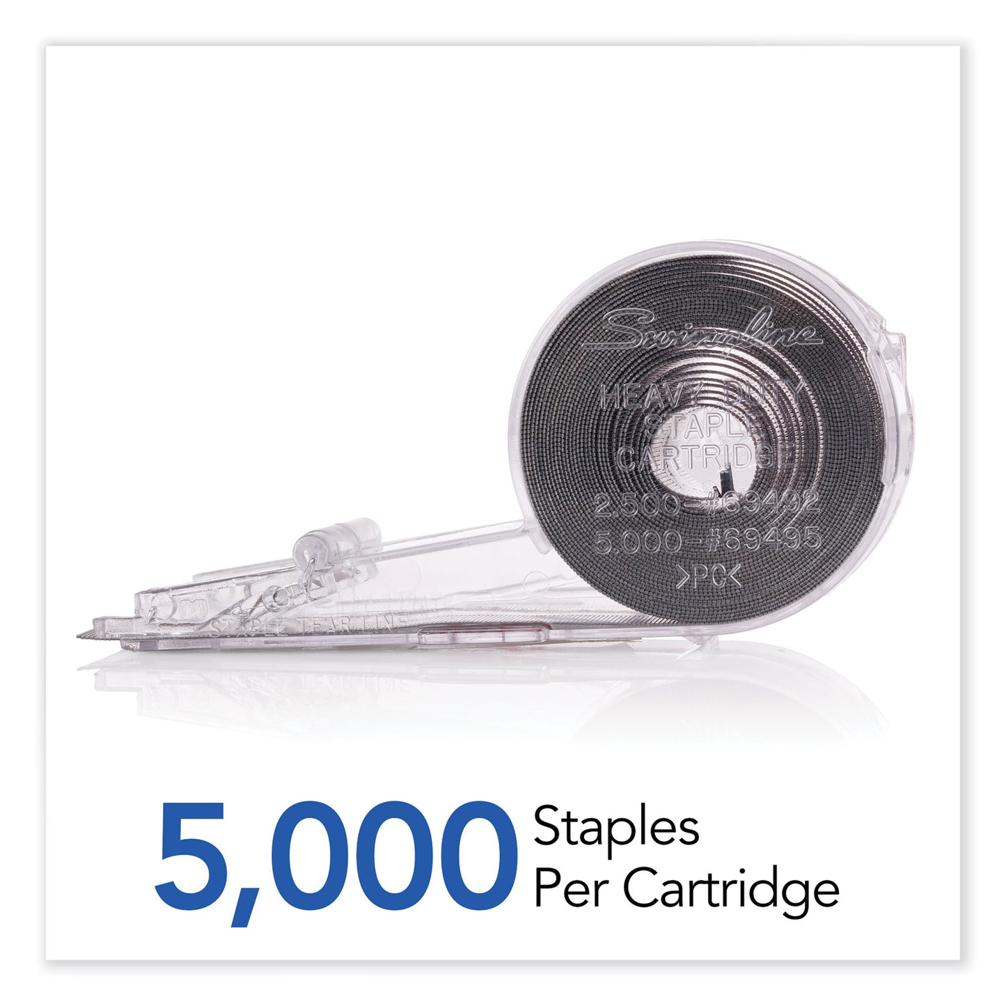 Swingline Cartridge Staples, 0.38" Leg, 0.5" Crown, Steel, 5,000/Box (69495)