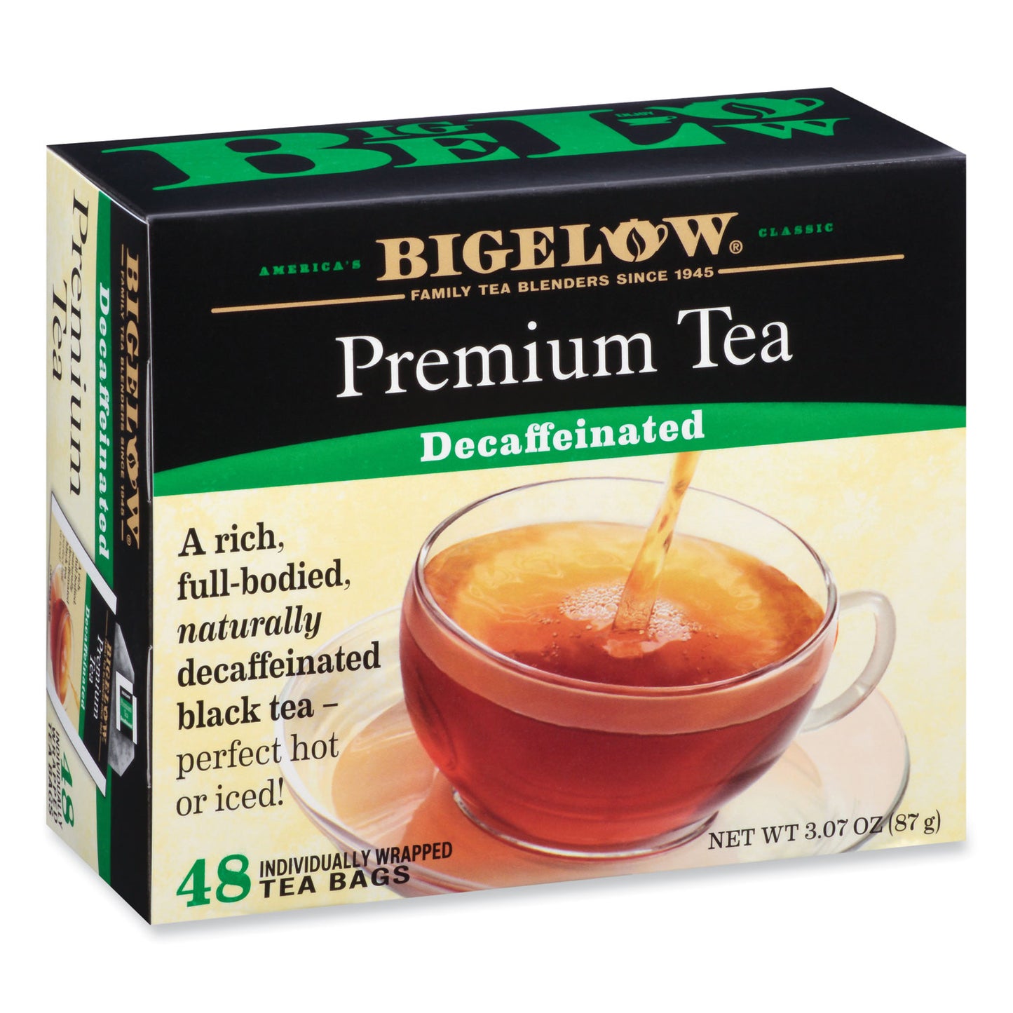 Bigelow Single Flavor Tea, Decaffeinated Black, 48 Bags/Box (00356)