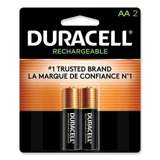 Duracell Rechargeable StayCharged NiMH Batteries, AA, 2/Pack (NLAA2BCD)