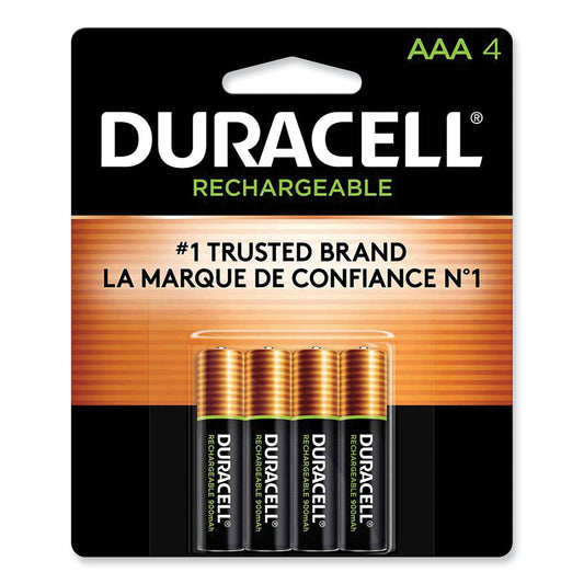 Duracell Rechargeable StayCharged NiMH Batteries, AAA, 4/Pack (NLAAA4BCD)