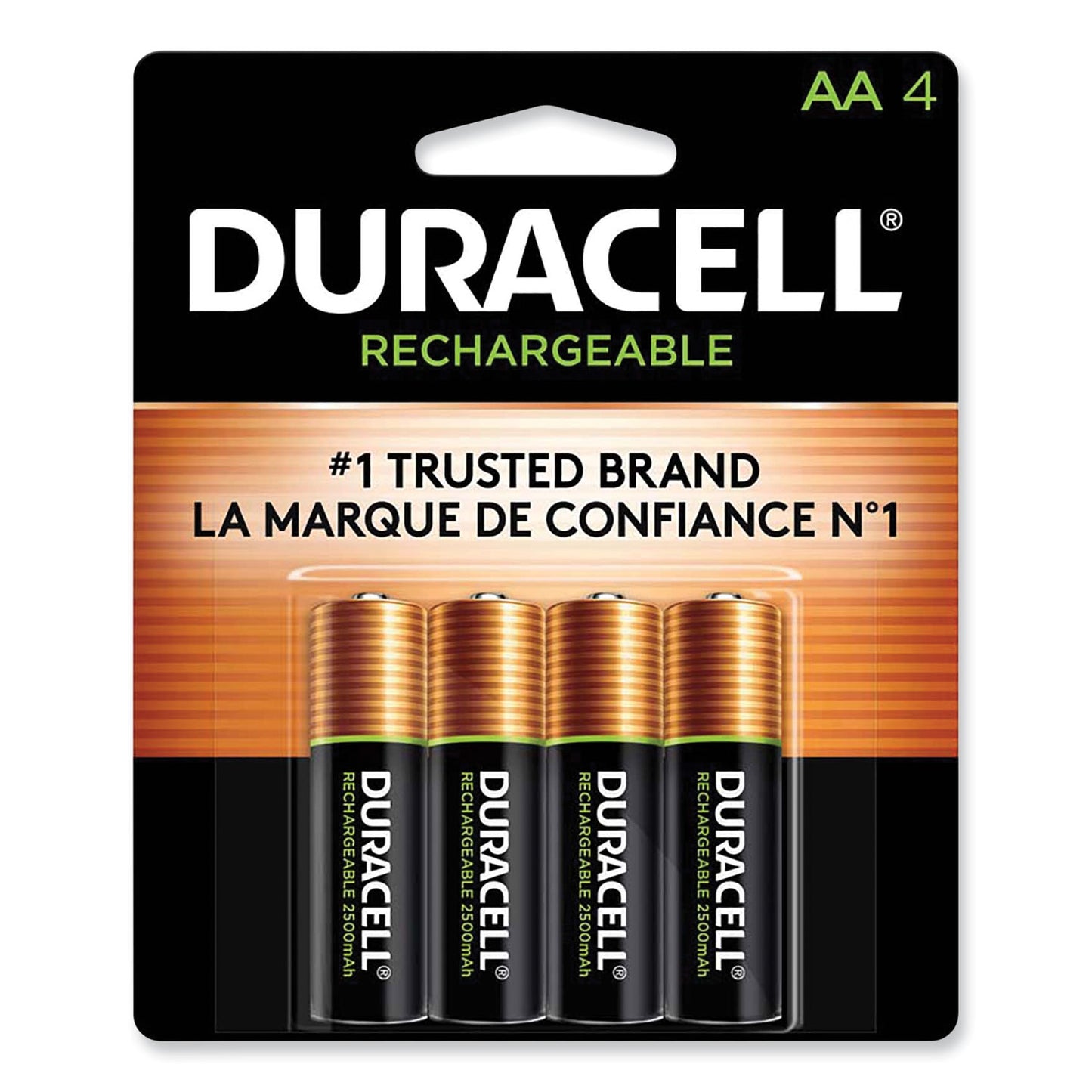 Duracell Rechargeable StayCharged NiMH Batteries, AA, 4/Pack (NLAA4BCD)