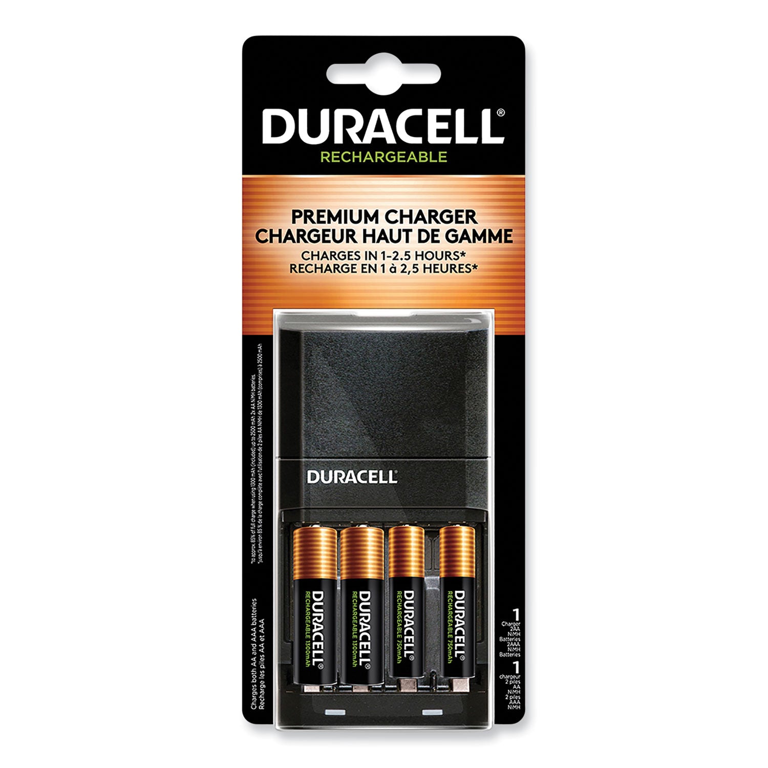 Duracell ION SPEED 4000 Hi-Performance Charger, Includes 2 AA and 2 AAA NiMH Batteries (CEF27)