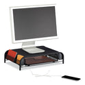 Safco Powered Onyx Monitor Stand, 18.25" x 11.75" x 4.5", Black (3230BL)