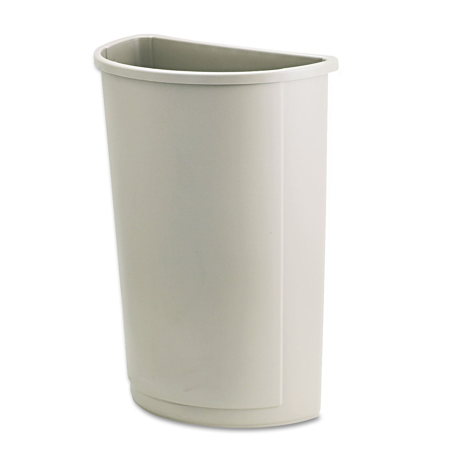 Rubbermaid Commercial Untouchable Half-Round Plastic Receptacle, 21 gal, Plastic, Beige (352000BG)