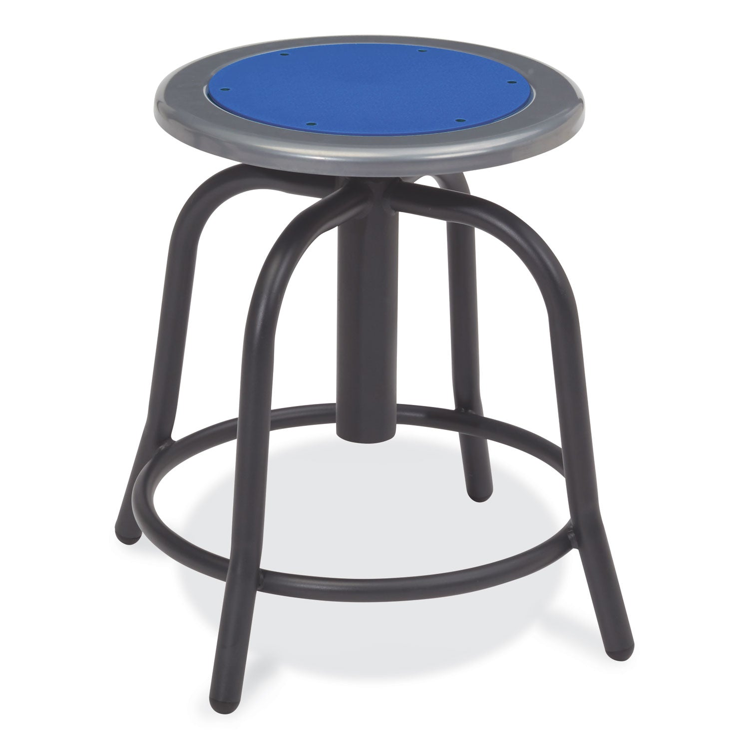 NPS 6800 Series Height Adjustable Metal Seat Stool, Supports Up to 300 lb, 18" to 24" Seat Height, Persian Blue Seat/Black Base (682510)