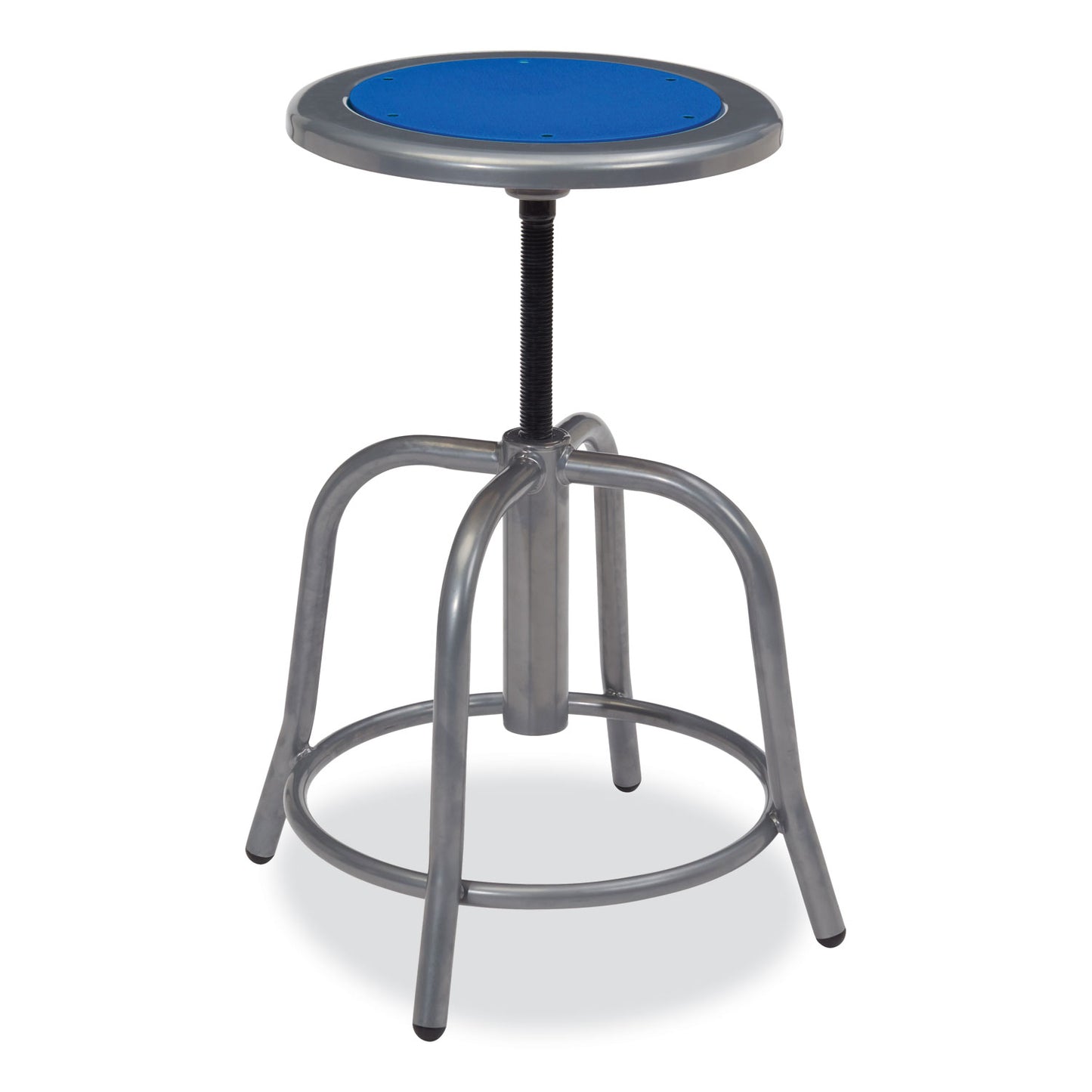 NPS 6800 Series Height Adjustable Metal Seat Stool, Supports Up to 300 lb, 18" to 24" Seat Height, Persian Blue Seat/Gray Base (682502)