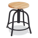 NPS 6800 Series Height Adjustable Wood Seat Swivel Stool, Supports Up to 300 lb, 19" to 25" Seat Height, Maple Seat/Black Base (6800W10)