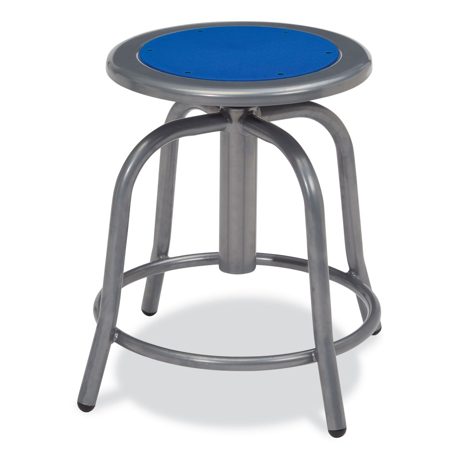 NPS 6800 Series Height Adjustable Metal Seat Stool, Supports Up to 300 lb, 18" to 24" Seat Height, Persian Blue Seat/Gray Base (682502)