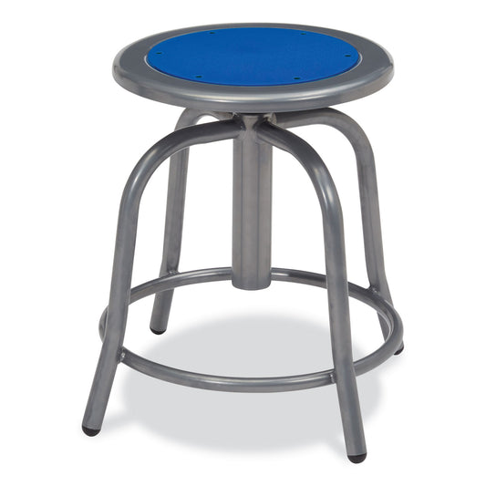 NPS 6800 Series Height Adjustable Metal Seat Stool, Supports Up to 300 lb, 18" to 24" Seat Height, Persian Blue Seat/Gray Base (682502)