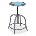 NPS 6800 Series Height Adjustable Metal Seat Stool, Supports Up to 300 lb, 18" to 24" Seat Height, Blueberry Seat, Gray Base (680502)