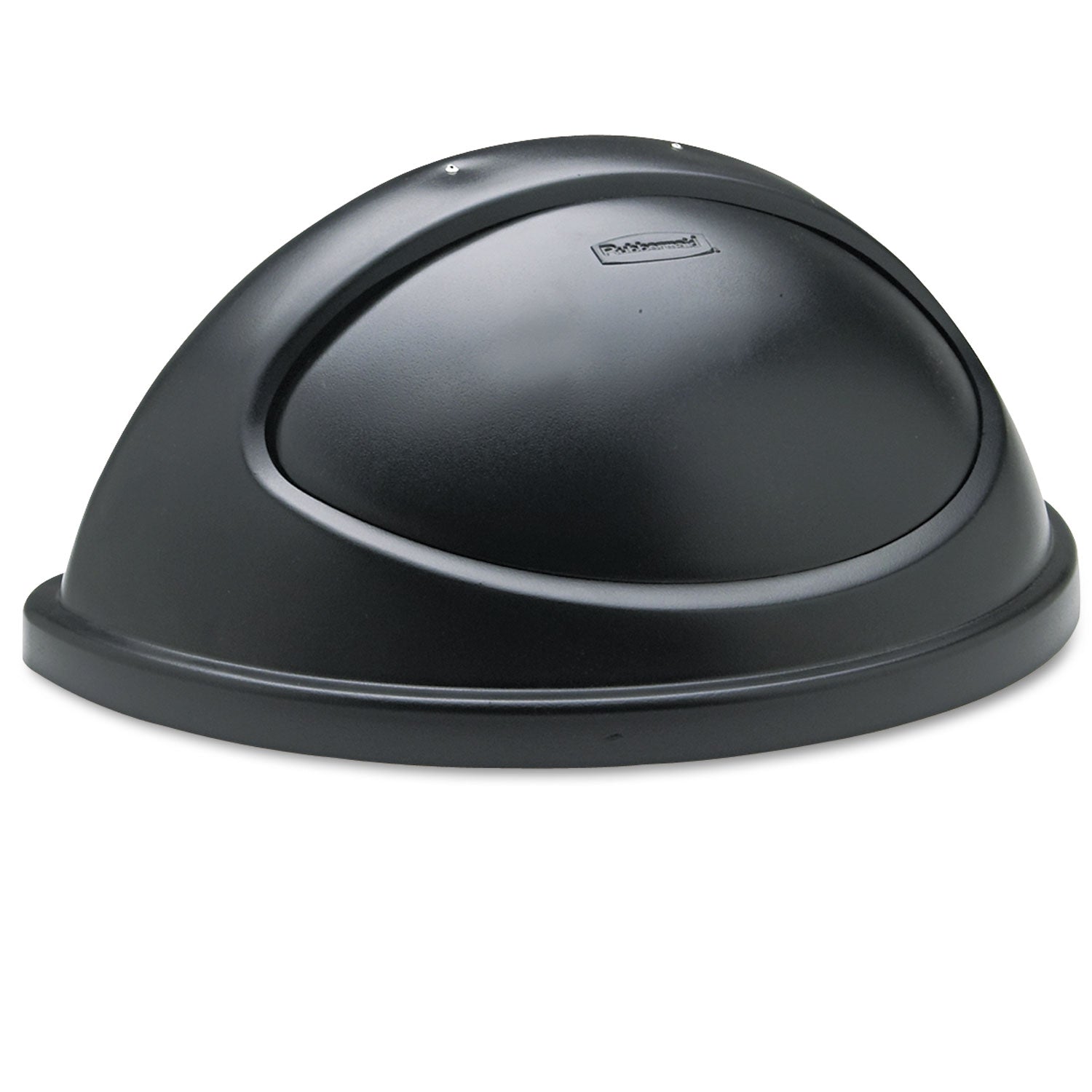 Rubbermaid Commercial Untouchable Plastic Half-Round Lid, 21.38w x 12.38d x 9.13h, Black (362000BK)