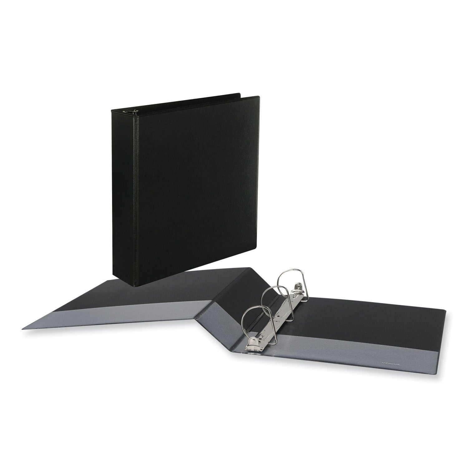 Universal Slant D-Ring View Binder, 3 Rings, 2" Capacity, 11 x 8.5, Black, 6/Carton (20745PK)