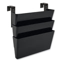 Deflecto DocuPocket Stackable Three-Pocket Partition Wall File, 3 Sections, Letter Size, 13" x 4", Black (73504)