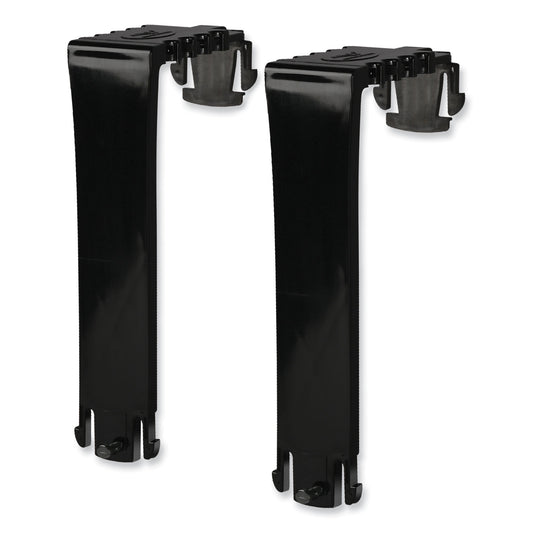 Deflecto Two Break-Resistant Plastic Partition Brackets, For 2.63 to 4.13 Wide Partition Walls, Black, 2/Pack (391404)