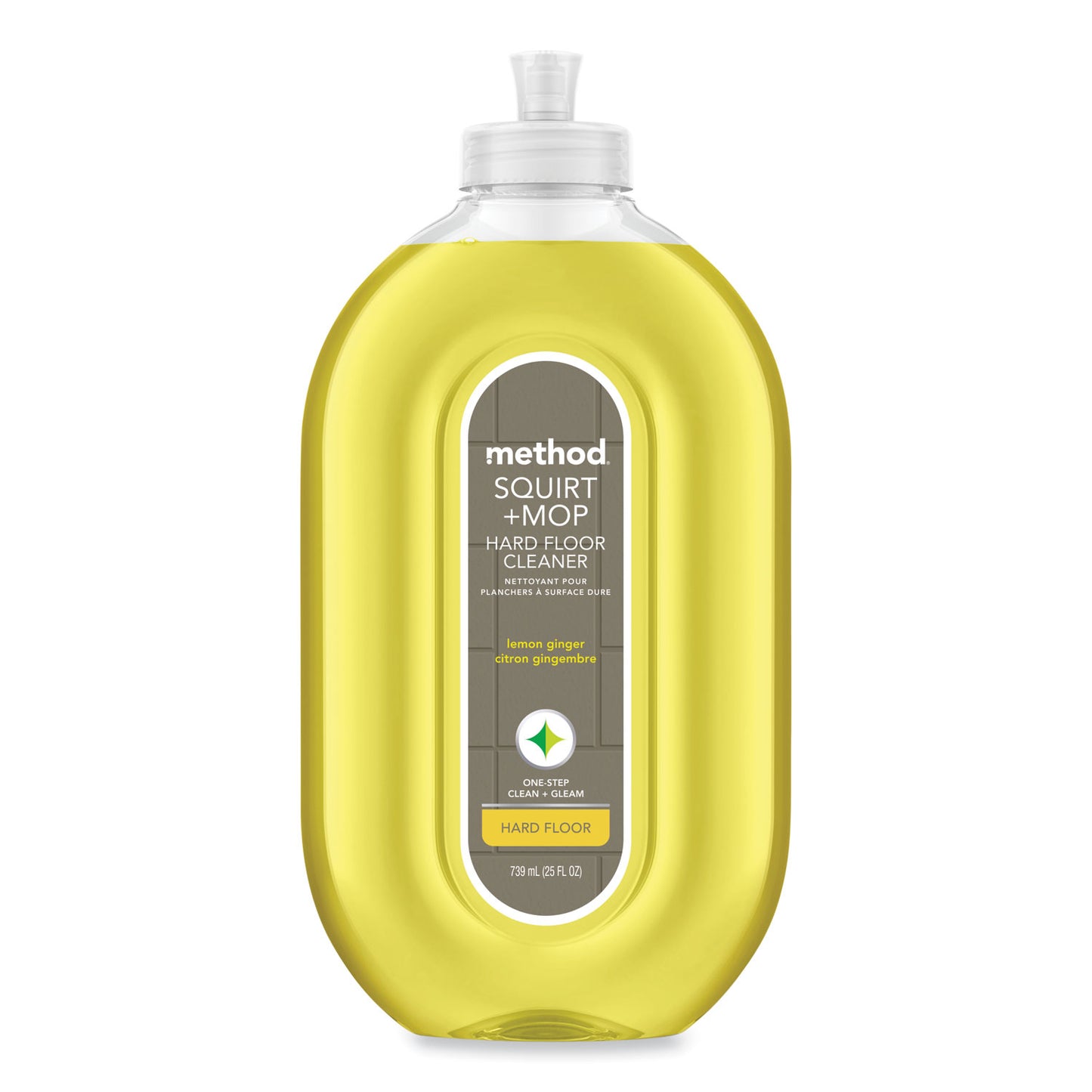 Method Squirt + Mop Hard Floor Cleaner, 25 oz Spray Bottle, Lemon Ginger Scent (00563)