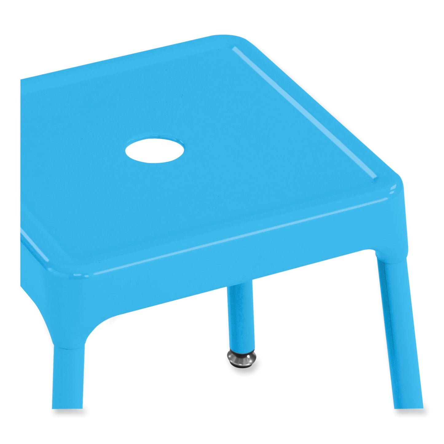 Safco Steel Bar Stool, Backless, Supports Up to 275 lb, 29" Seat Height, Baby Blue Seat, Baby Blue Base (6606BU)