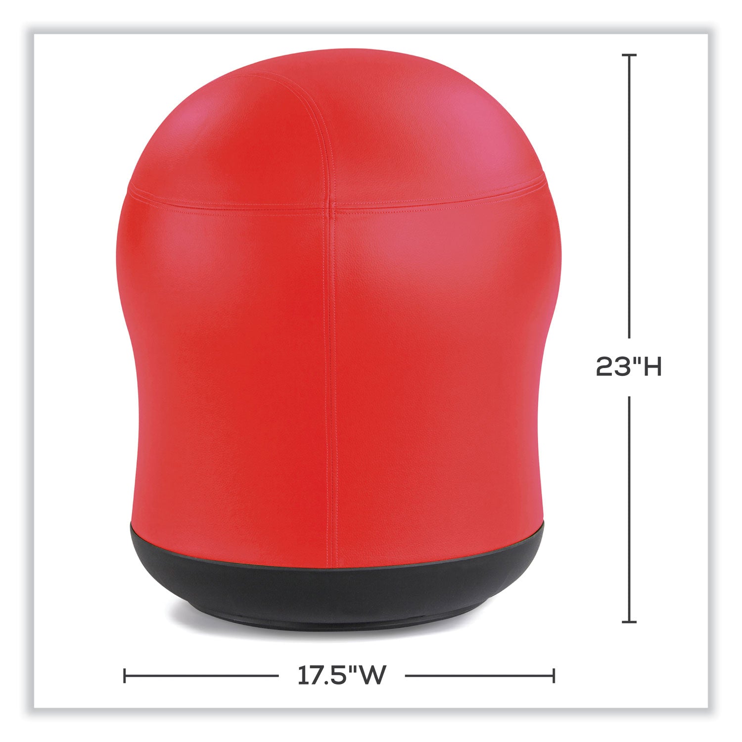 Safco Zenergy Swivel Ball Chair, Backless, Supports Up to 250 lb, Red Vinyl (4760RV)