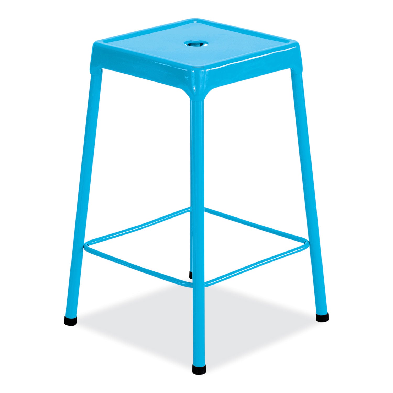 Safco Steel Counter Stool, Backless, Supports Up to 250 lb, 25" Seat Height, Baby Blue Seat, Baby Blue Base (6605BU)