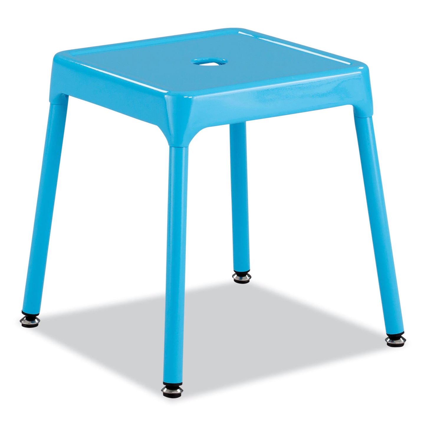 Safco Steel Guest Stool, Backless, Supports Up to 275 lb, 15" to 15.5" Seat Height, Baby Blue Seat, Baby Blue Base (6603BU)