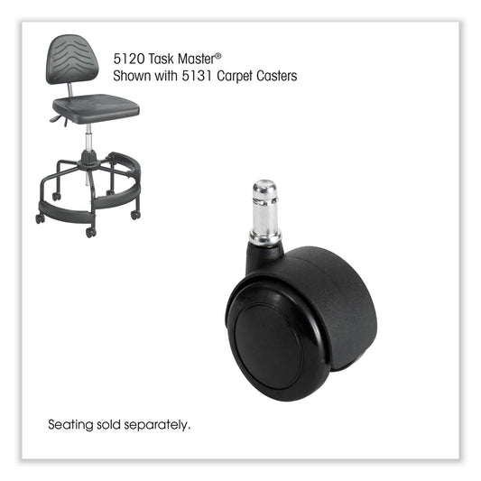 Safco Task Master Carpet Casters, 2" Wheel, Black, 5/Set (5131)