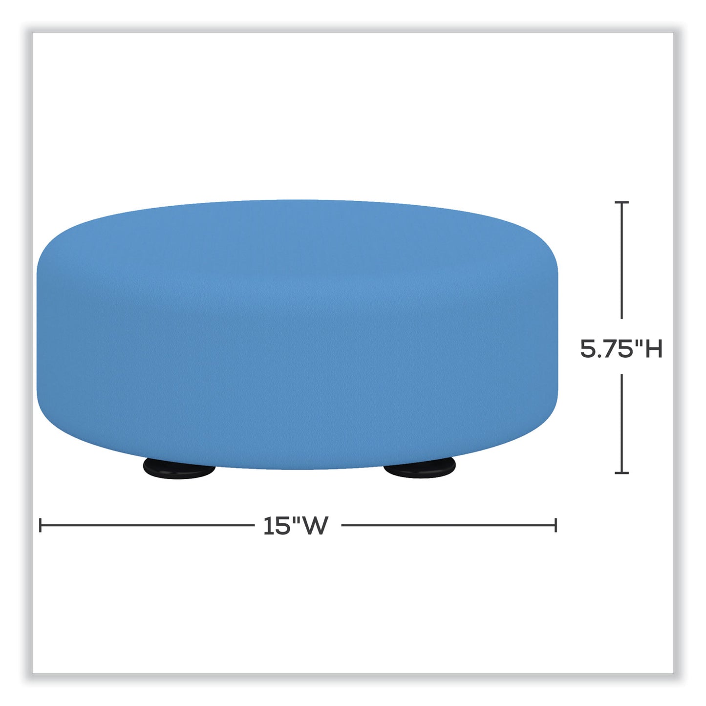 Safco Learn 15" Round Vinyl Floor Seat, 15" dia x 5.75"h, Baby Blue (8121BUV)