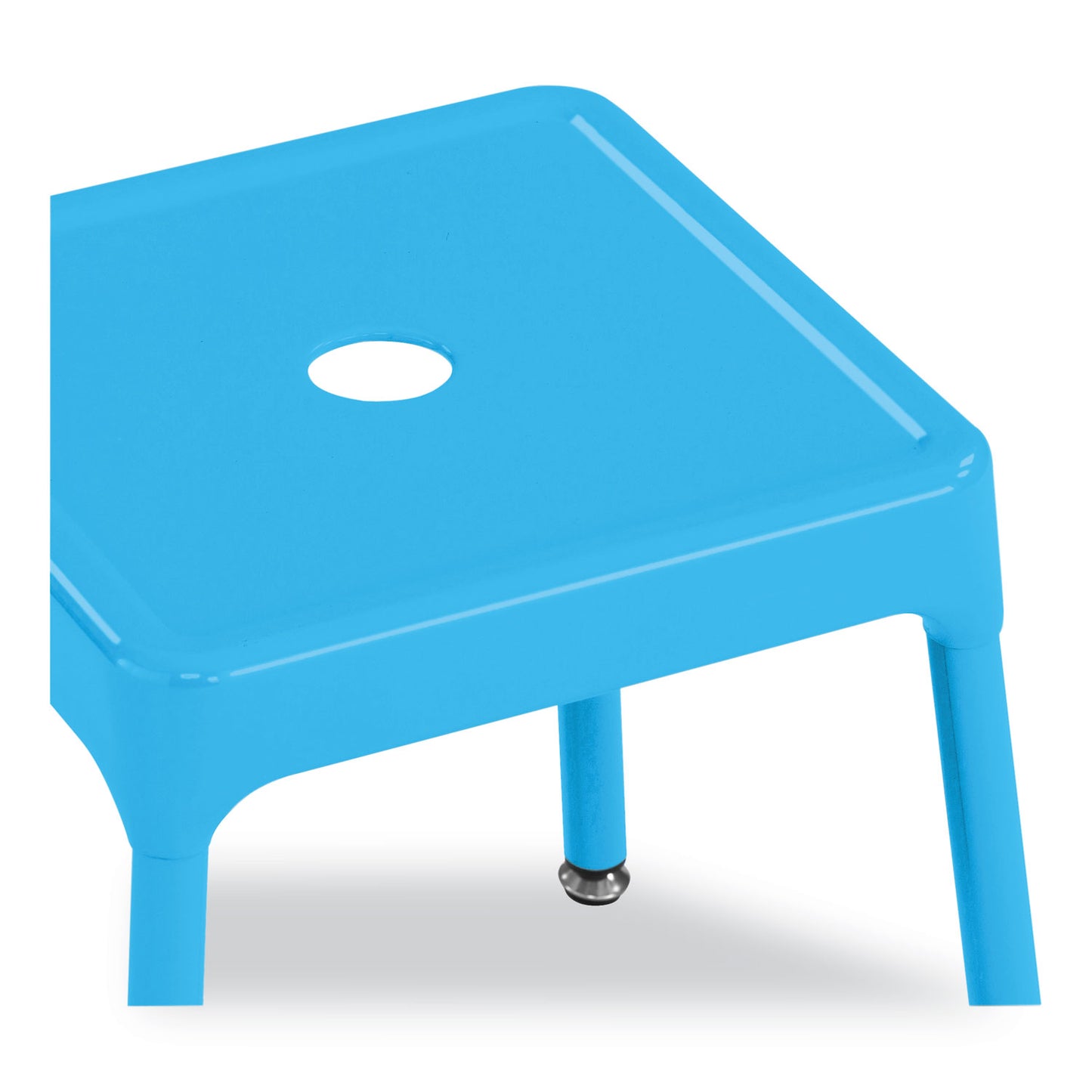 Safco Steel Counter Stool, Backless, Supports Up to 250 lb, 25" Seat Height, Baby Blue Seat, Baby Blue Base (6605BU)