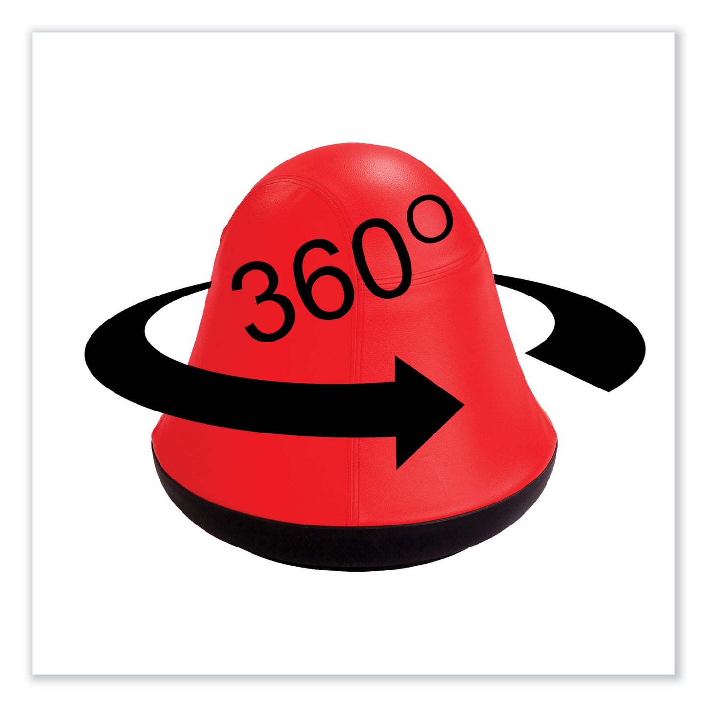 Safco Runtz Swivel Ball Chair, Backless, Supports Up to 250 lb, Red Vinyl (4761RV)