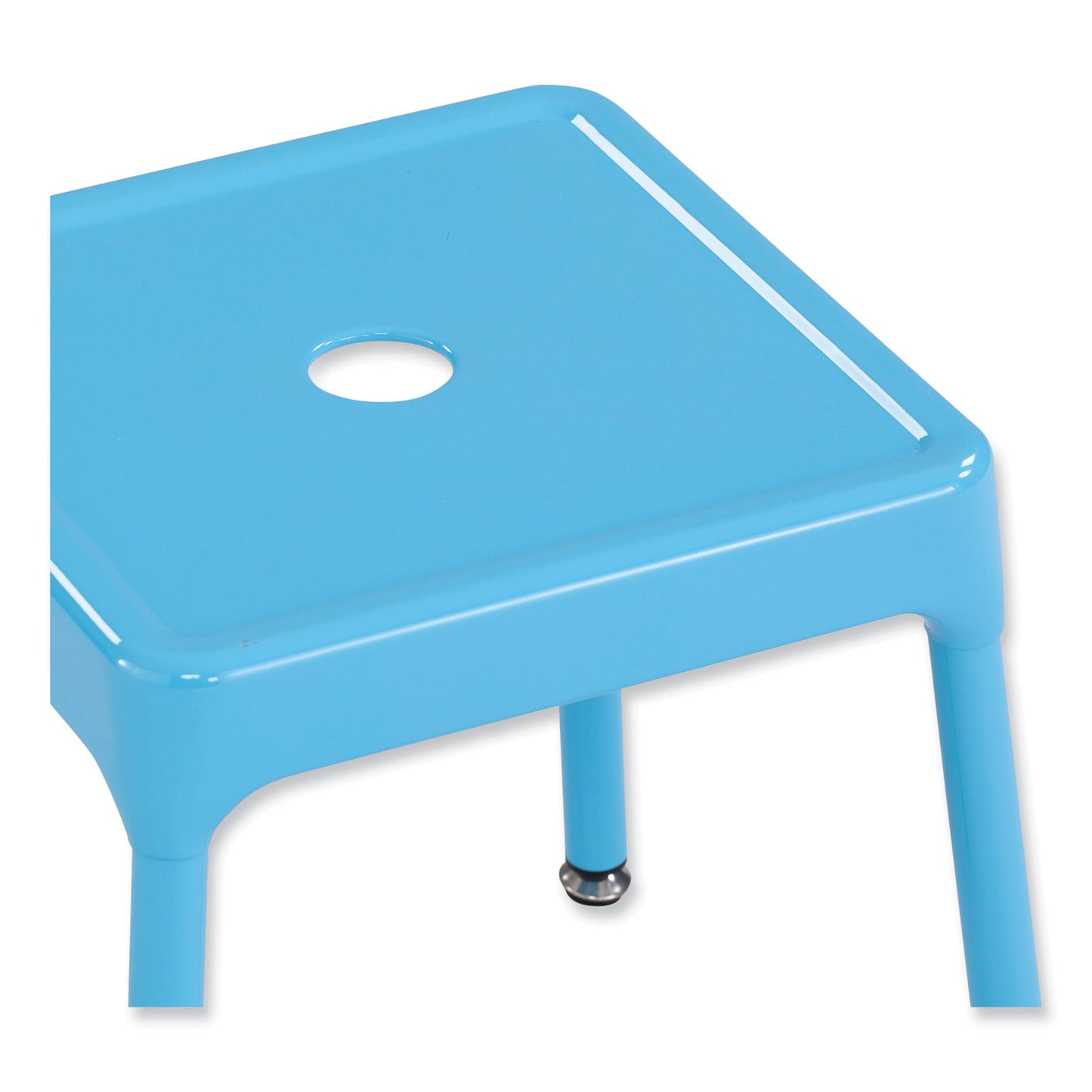 Safco Steel Guest Stool, Backless, Supports Up to 275 lb, 15" to 15.5" Seat Height, Baby Blue Seat, Baby Blue Base (6603BU)