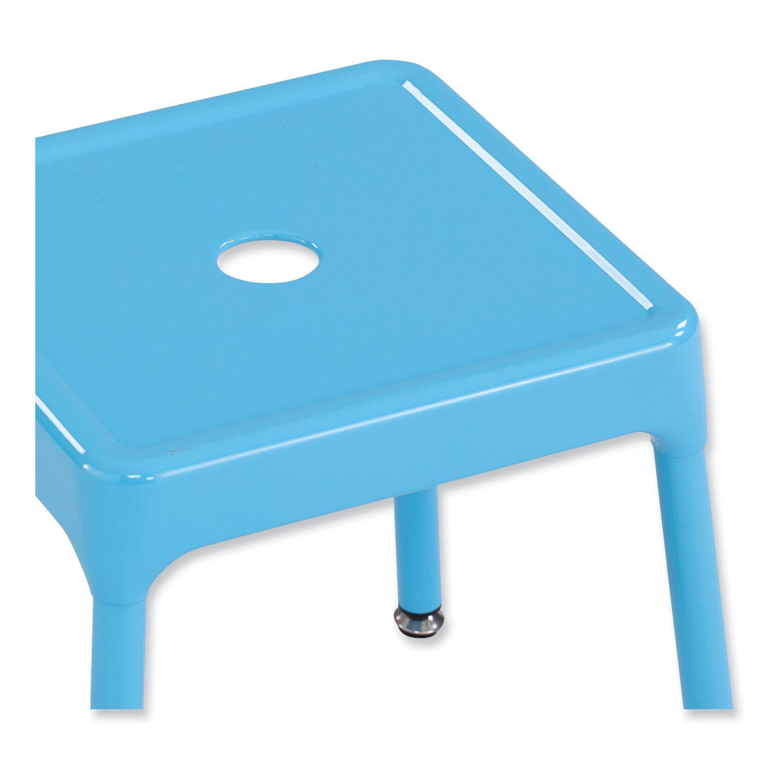 Safco Steel Guest Stool, Backless, Supports Up to 275 lb, 15" to 15.5" Seat Height, Baby Blue Seat, Baby Blue Base (6603BU)