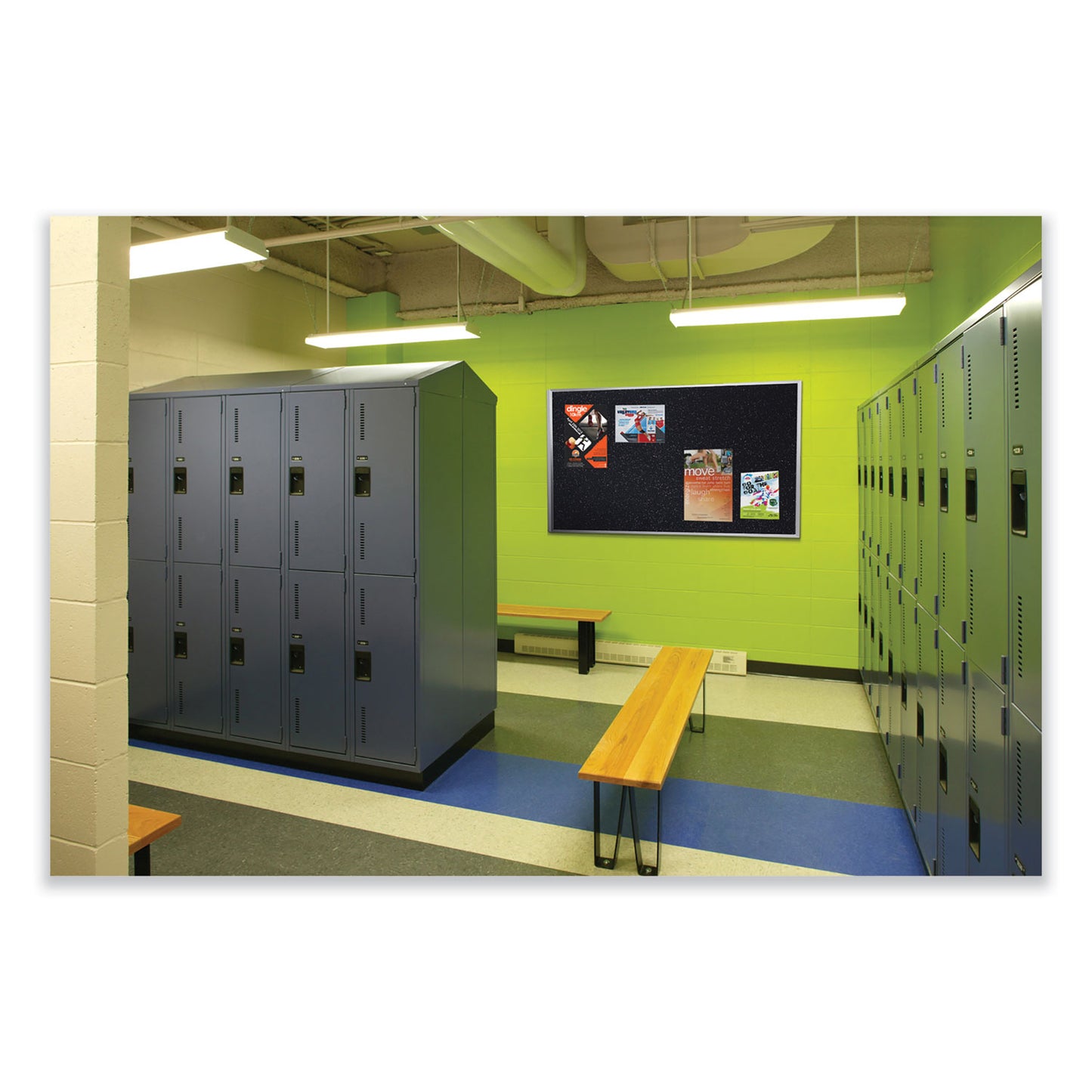 Ghent Aluminum-Frame Recycled Rubber Bulletin Boards, 36 x 24, Confetti Surface, Satin Aluminum Frame (ATR23CF)