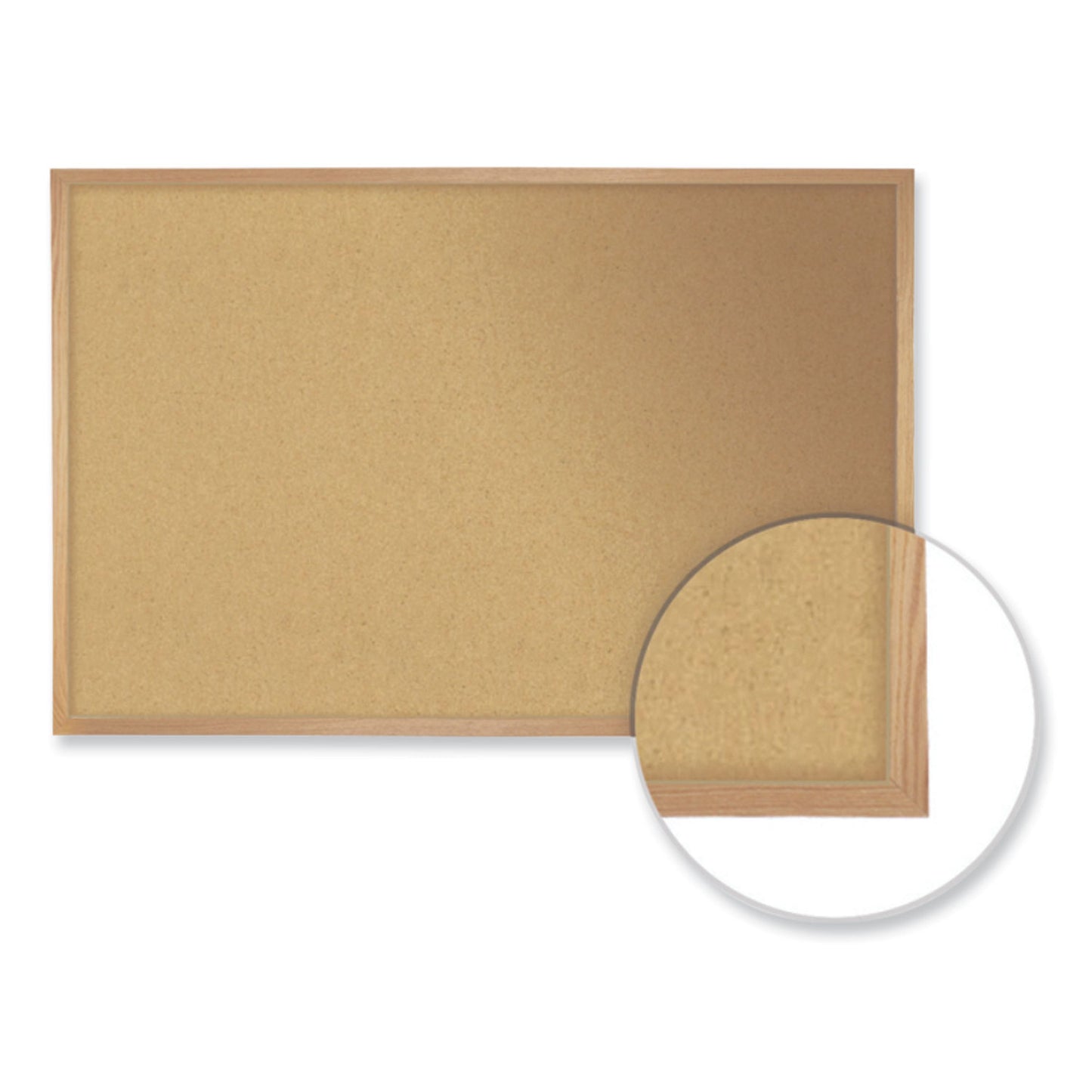 Ghent Natural Cork Bulletin Board with Frame, 24 x 18, Tan Surface, Natural Oak Frame (14181)