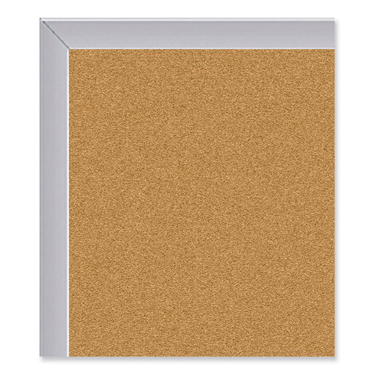 Ghent Aluminum-Frame Natural Corkboard, 72.5 x 48.5, Tan Surface, Satin Aluminum Frame (AK46)