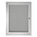 Ghent 1 Door Enclosed Vinyl Bulletin Board with Satin Aluminum Frame, 24 x 36, Silver Surface (PA13624VX193)