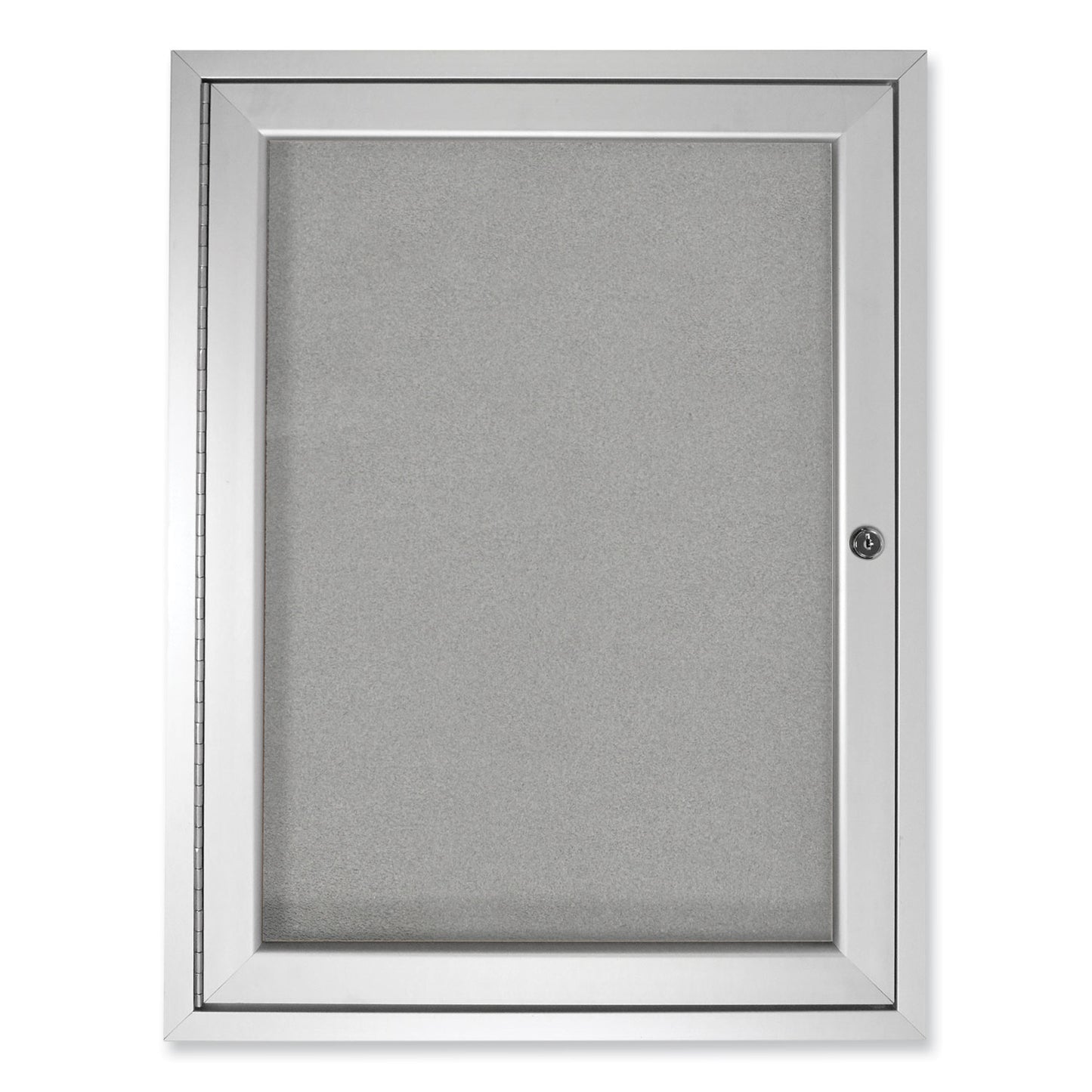 Ghent 1 Door Enclosed Vinyl Bulletin Board with Satin Aluminum Frame, 24 x 36, Silver Surface (PA13624VX193)