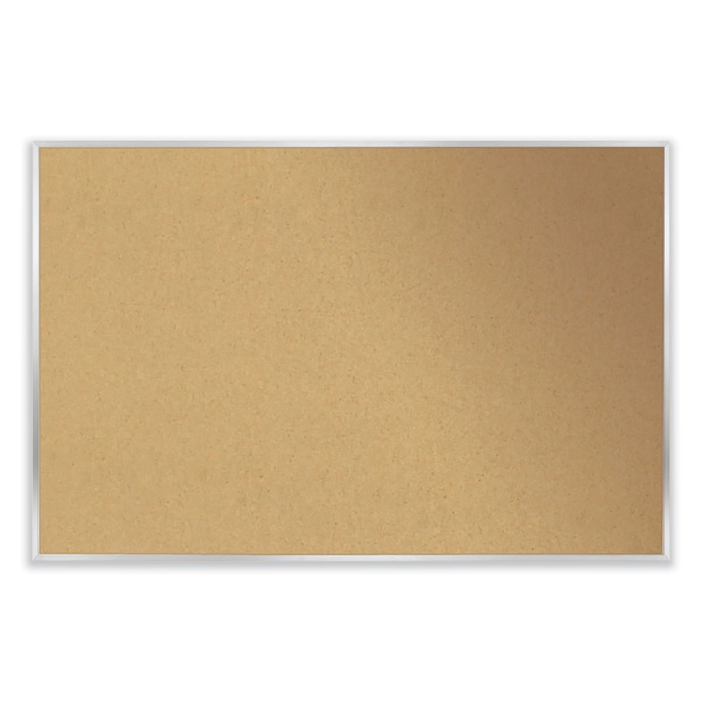 Ghent Aluminum-Frame Natural Corkboard, 60.5 x 48.5, Tan Surface, Satin Aluminum Frame (AK45)