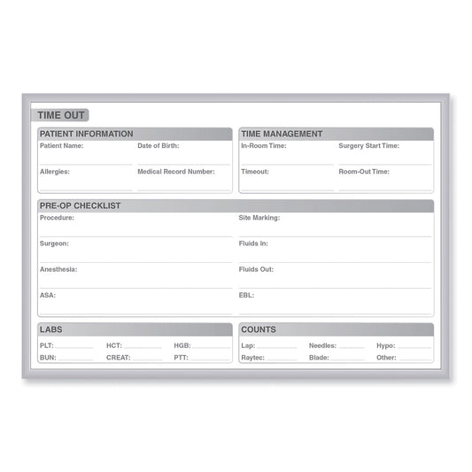 Ghent Time Out Magnetic Whiteboard, 24.5 x 18.5, White/Gray Surface, Satin Aluminum Frame (GRPM312T18)