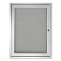 Ghent 1 Door Enclosed Vinyl Bulletin Board with Satin Aluminum Frame, 18 x 24, Silver Surface (PA12418VX193)