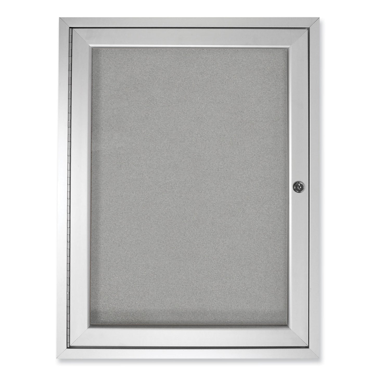 Ghent 1 Door Enclosed Vinyl Bulletin Board with Satin Aluminum Frame, 18 x 24, Silver Surface (PA12418VX193)