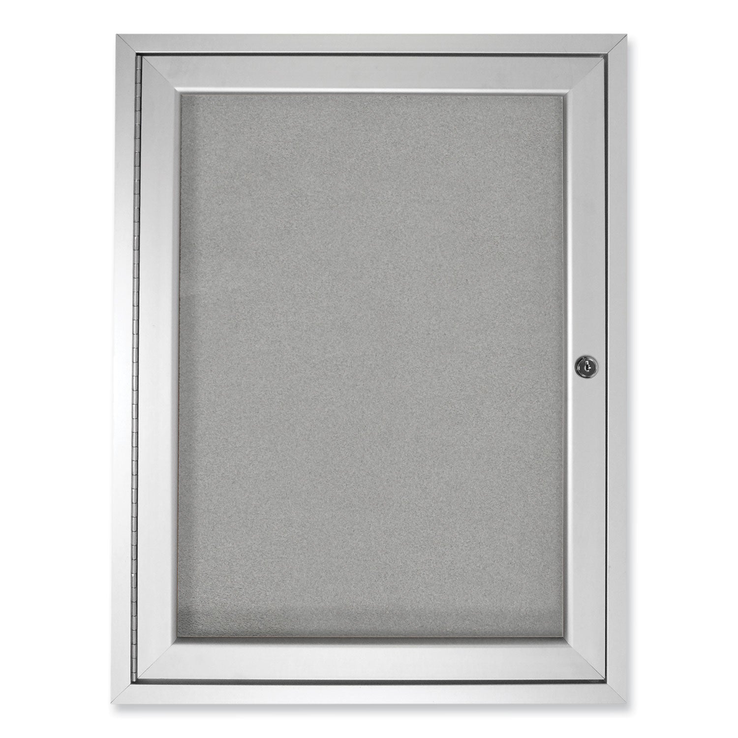 Ghent 1 Door Enclosed Vinyl Bulletin Board with Satin Aluminum Frame, 18 x 24, Silver Surface (PA12418VX193)