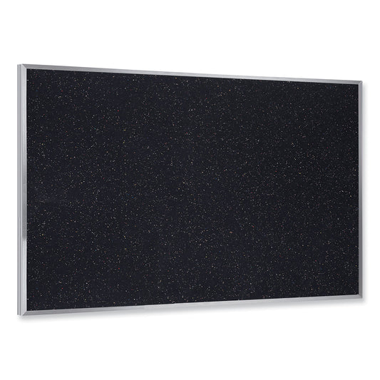 Ghent Aluminum-Frame Recycled Rubber Bulletin Boards, 36 x 24, Confetti Surface, Satin Aluminum Frame (ATR23CF)