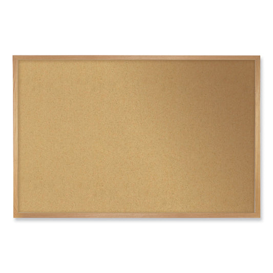 Ghent Natural Cork Bulletin Board with Frame, 46.5 x 36, Tan Surface, Natural Oak Frame (14341)