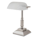 V-Light LED Bankers Lamp with Frosted Shade, 14.75" High, Brushed Nickel (8VS688029BN)