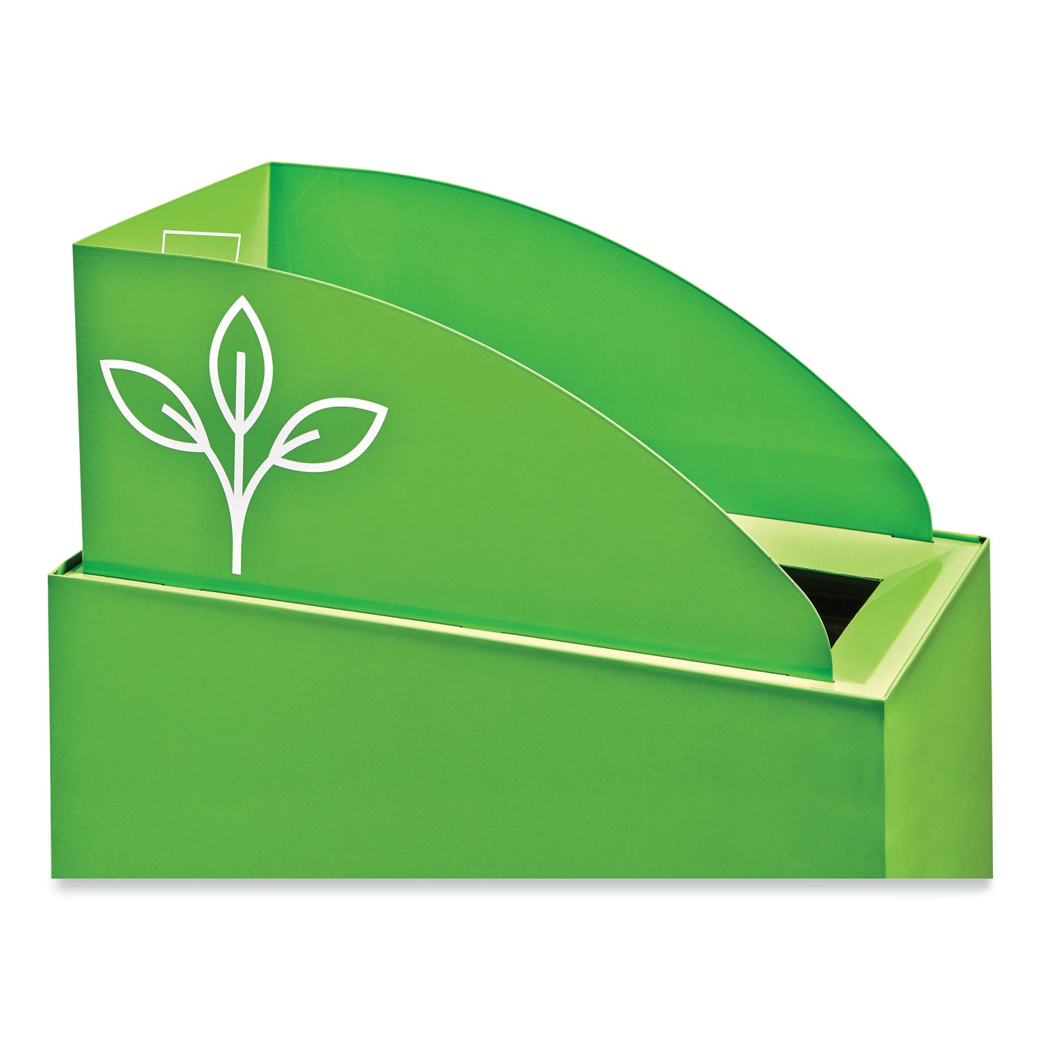 Safco Mixx Recycling Center Lid, Topper Style, 9.87w x 19.87d x 0.62h, Green (9449GN)